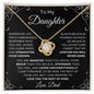 To My Daughter From Dad - Straighten Your Crown - Love Knot Necklace