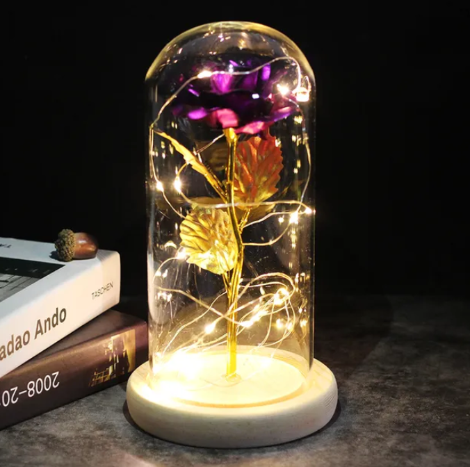 Eternal Enchantment - Illuminated Galaxy Rose