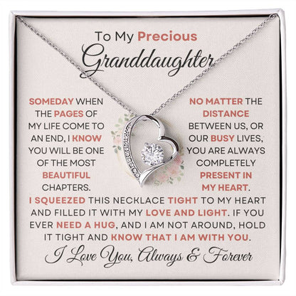 To My Precious Granddaughter - Forever Love Heart Necklace