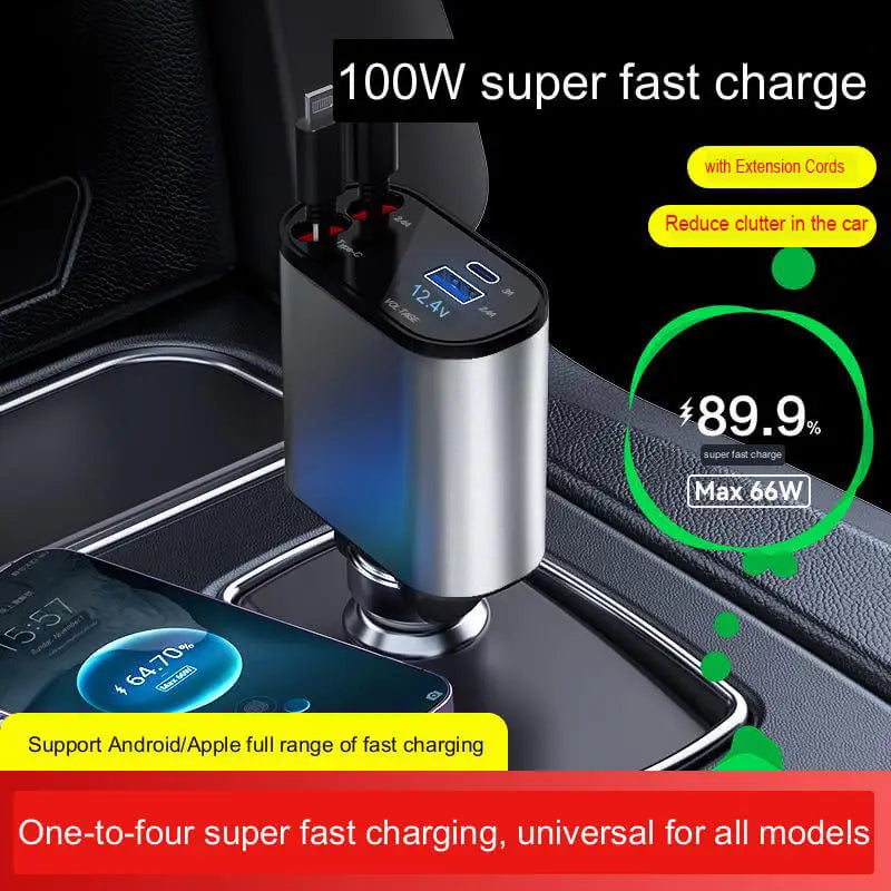 ChargeMaster™ -  Fast Charge Retractable Car Charger