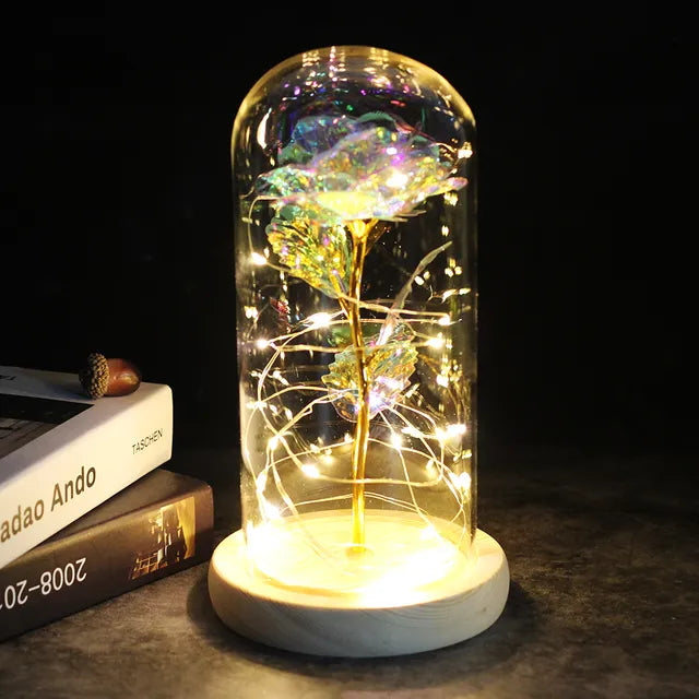 Eternal Enchantment - Illuminated Galaxy Rose