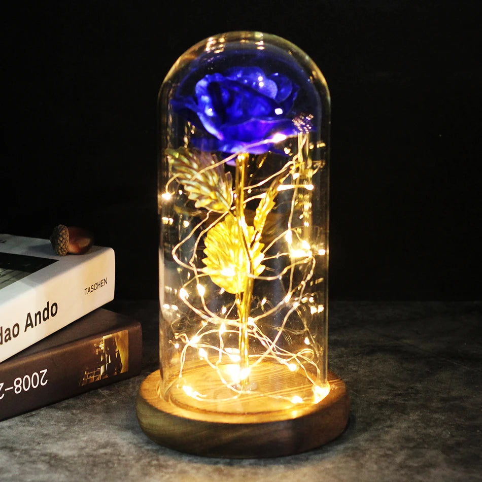 Eternal Enchantment - Illuminated Galaxy Rose