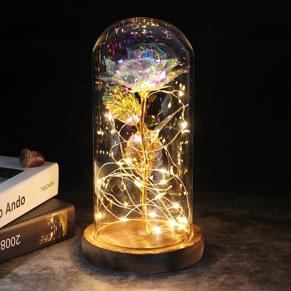 Eternal Enchantment - Illuminated Galaxy Rose