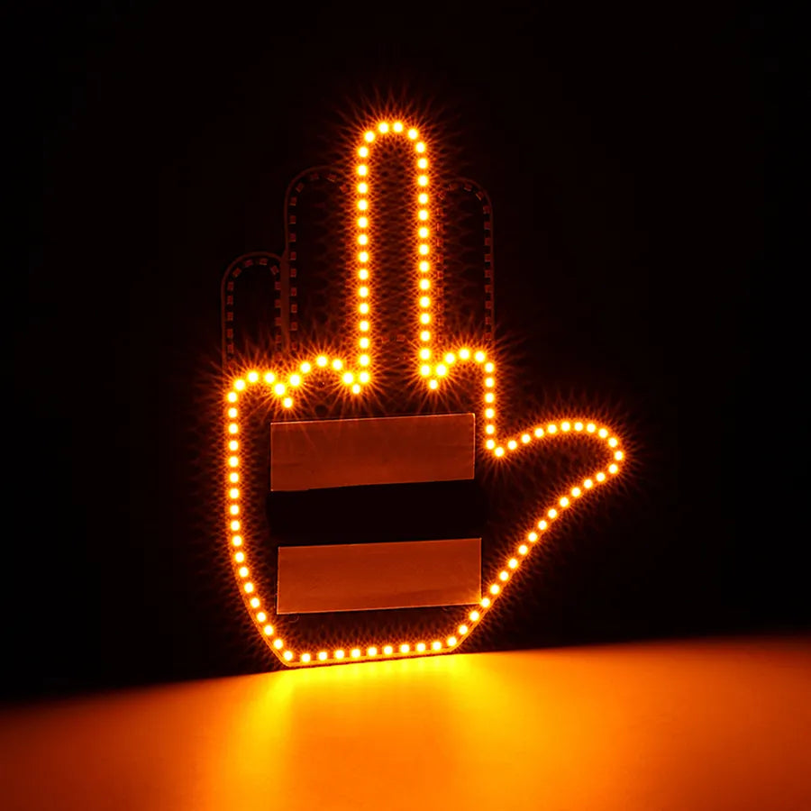 Middle Finger Gesture - Auto Light Accessory - Gag Gift