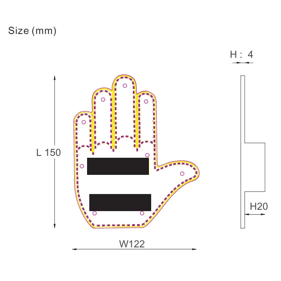 Middle Finger Gesture - Auto Light Accessory - Gag Gift