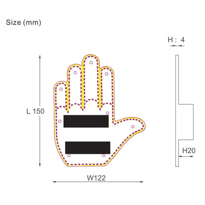 Middle Finger Gesture - Auto Light Accessory - Gag Gift